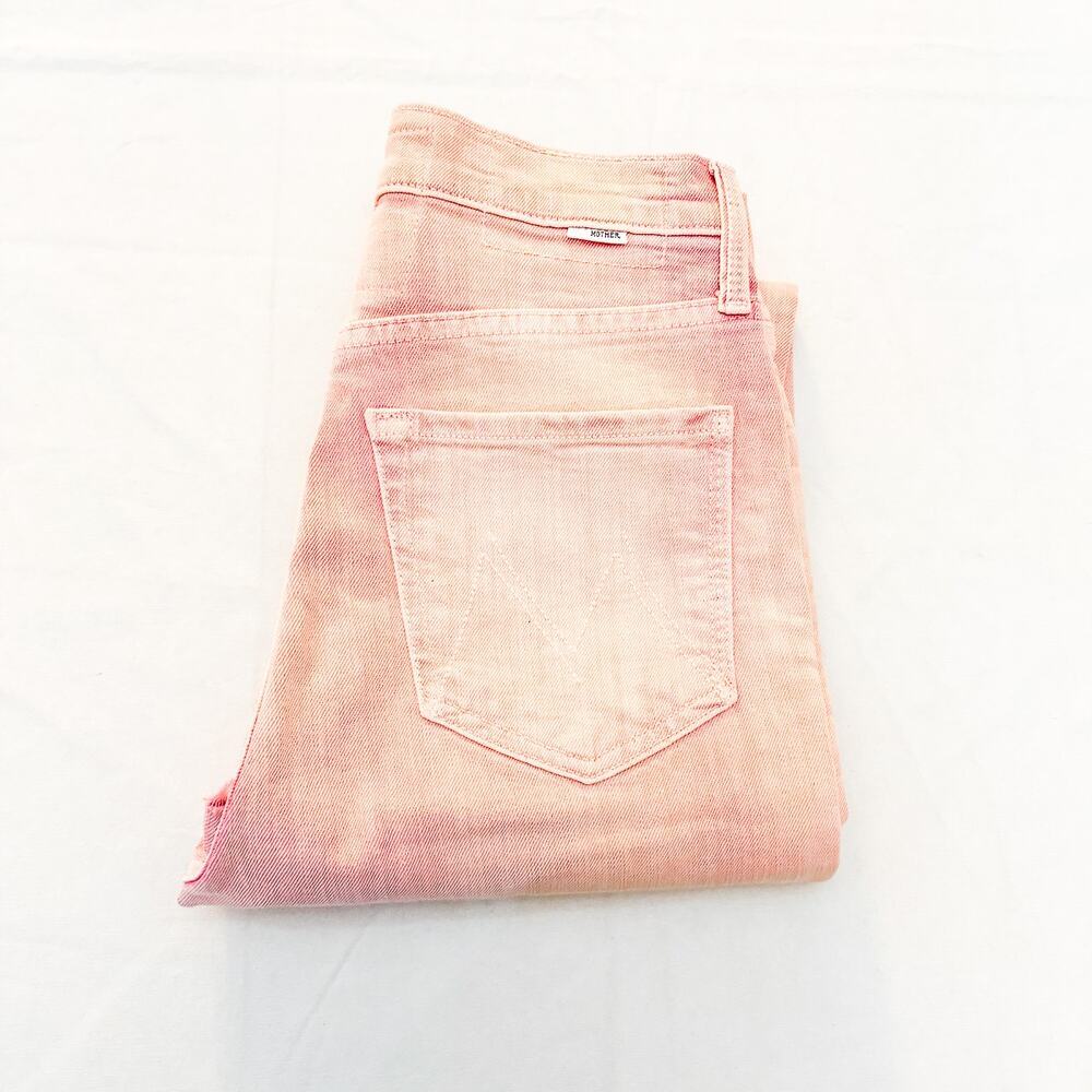 Mother Superior High Waisted Rider Floor Into The Midst Pink Denim Jeans Size 23